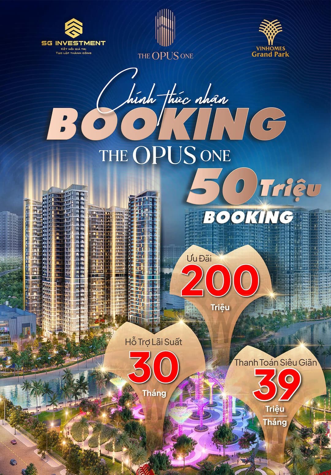 BÙNG NỔ SIÊU CHÍNH SÁCH THE OPUS ONE - VINHOMES GRAND PARK